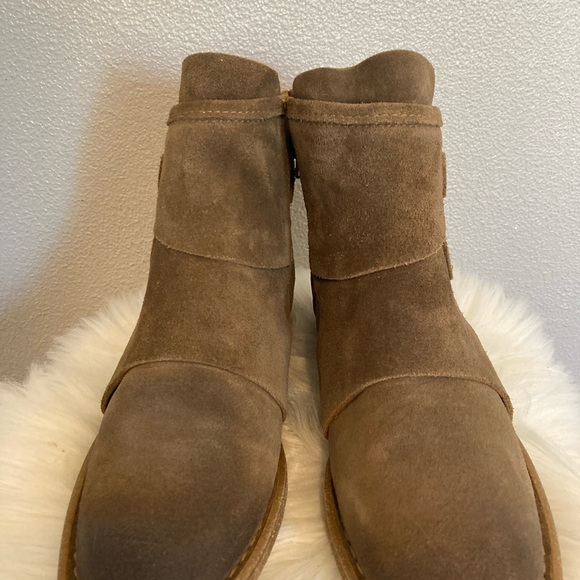 Born Brown Leather Ankle Boots with Buckle Straps Moraga Suede Boot - Picture 6 of 12